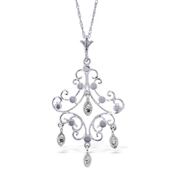0.02 Carat 14K White Gold Chandelier Necklace Diamond