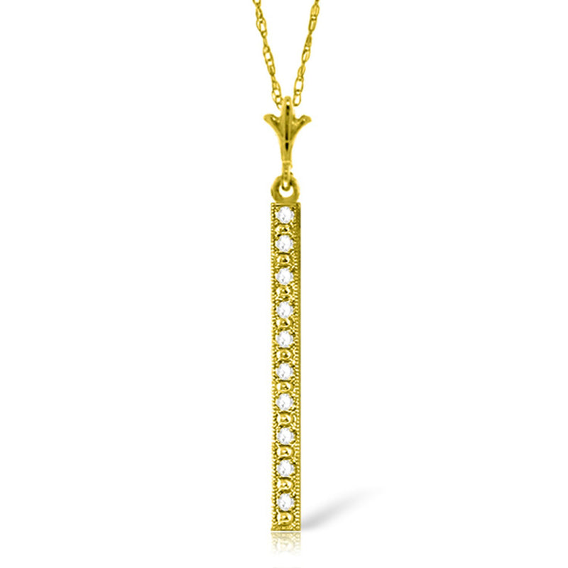 0.05 Carat 14K Gold Necklace Bar Natural Diamond