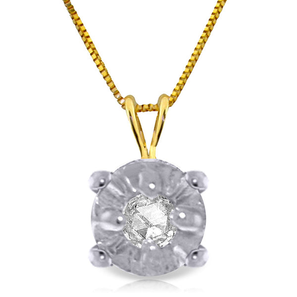 0.03 Carat 14K Gold Illusion Set Necklace Natural Diamond