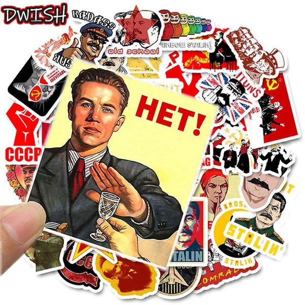 10/30/50PCS Mixed Soviet Union Stalin USSR CCCP HET Stickers Waterproof PVC Skateboard Guitar Luggage Motorcycle Sticker Kid Toy