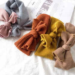 1 PC Winter Warm Ear Warmer Headwrap Xmas Girls' Crochet Headband Knitted Bow Hairband Hair Band Accessories