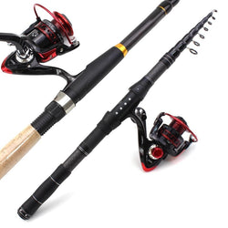 1.8m 2.1m 2.4m 2.7m 3.0m Carbon Fiber Telescopic Fishing Rod Portable Spinning Rod and Spinning Reels Multifunction set