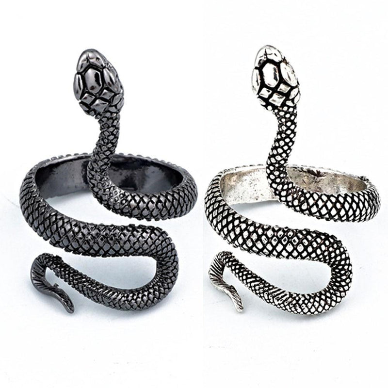 1 Pcs Stereoscopic New Retro Punk Exaggerated Snake Ring Fashion Personality Snake Opening Adjustable Ring Jewelry As Gift