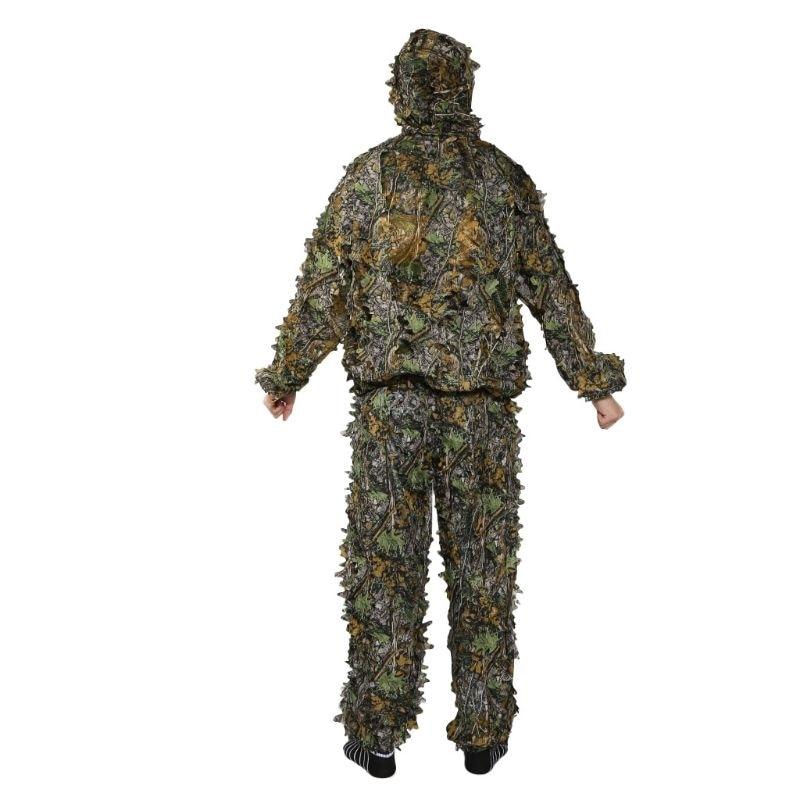 1 Set Hunting Clothes 3D Leaf Coat Trousers Camouflage Outdoor Jungle Watch Bird