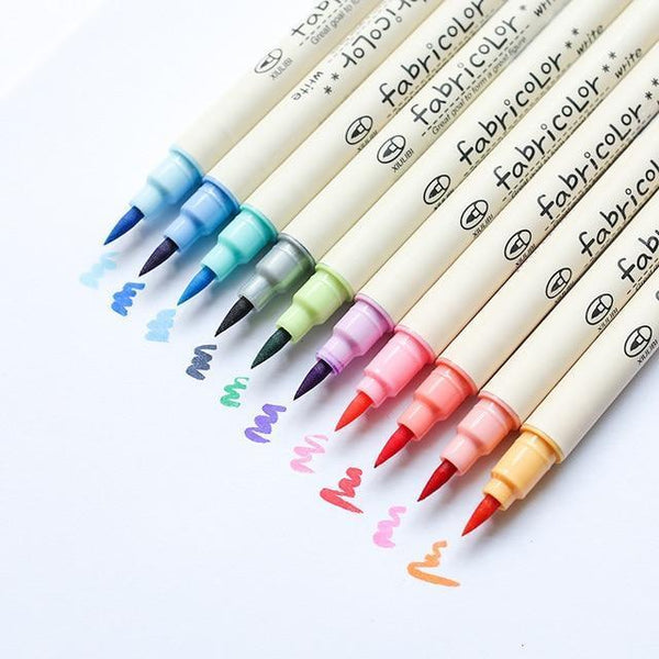 10 Color Fabricolor Write Brush Pen Calligraphy Paint Marker Pens Set Drawing Painting Watercolor Art Brush Pen 04429