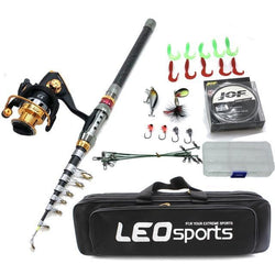 1.8-3.6m carbon telescopic fishing rod combo spinning reel fishing set bag short  travel stick carp bass pike boat rod full kit