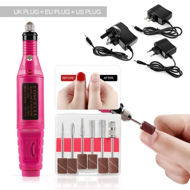 1 Set Professional Electric Nail Drill Machine Kit Manicure Machine Nail Art Pen Pedicure Nail File Nail Art Tools Kit