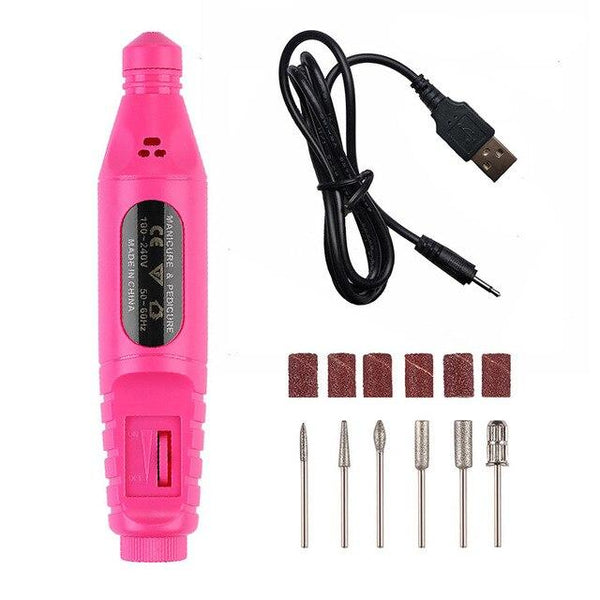 1 Set Power Professional Electric Manicure Machine Pen Pedicure Nail File Nail Tools 6 Bits Drill Nail Drill Machine Equipment