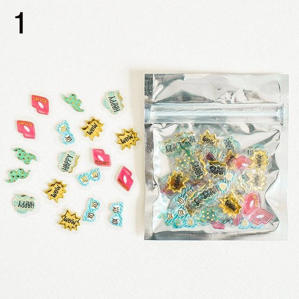 100 pcs/pack Mini Transparent 3D PVC Crystal Candy Stickers Creative Animal Dolphin Fruit Cat Decorative Sticker for Diary Album