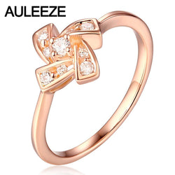 0.23cttw Real Diamond Engagement Ring Windmill Type Solid 18K Rose Gold Nutural Diamond Wedding Rings For Women Fine Jewelry